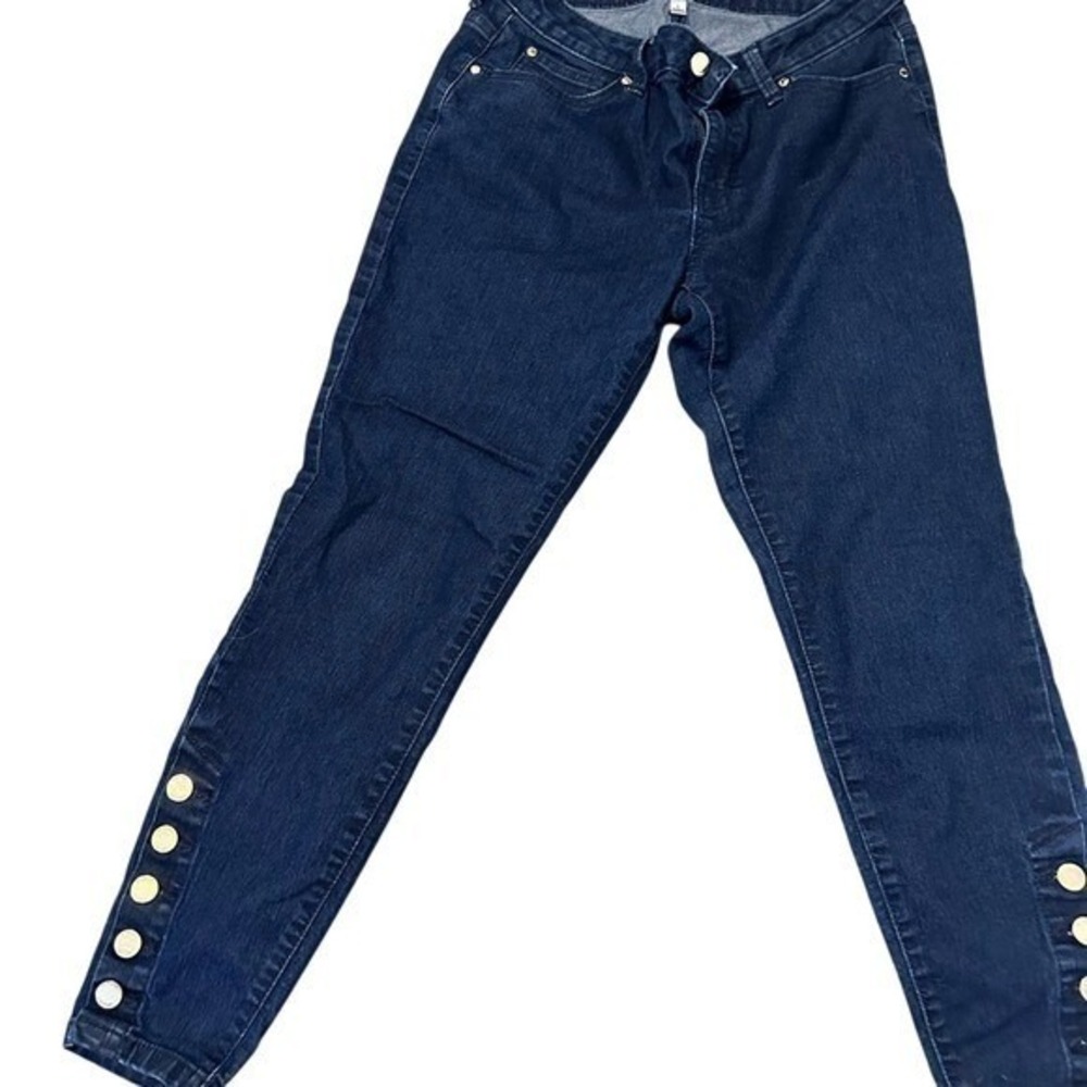 Jennifer Lopez Skinny Ankle Jeans Button Detail Dark Wash Women Size‎ 6